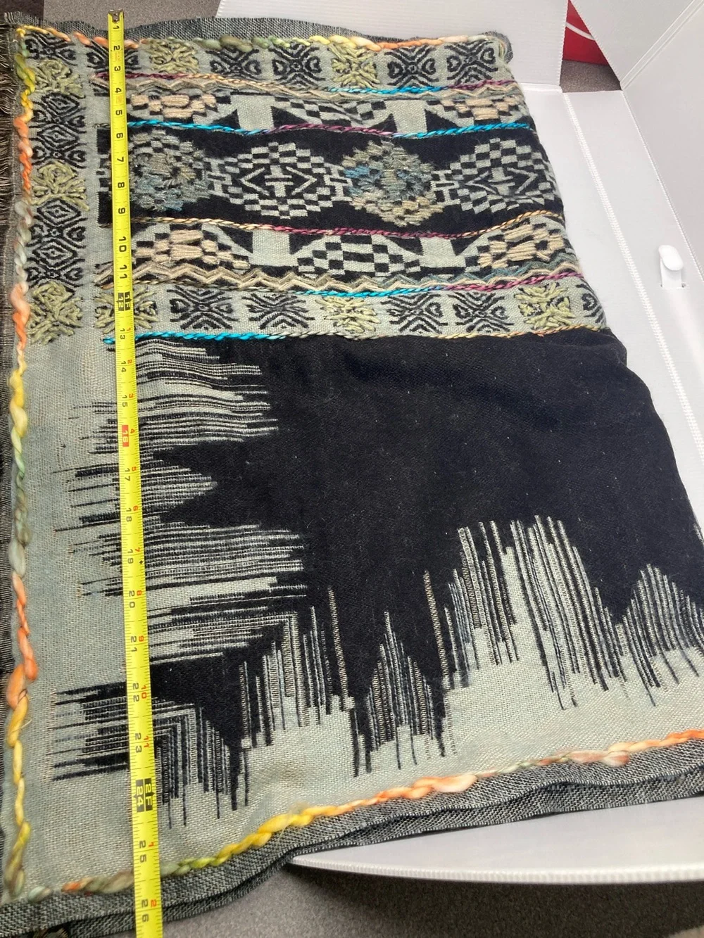 Elegant Additions Silk Fleur Blanket Scarf Wrap Boho Tribal Knit